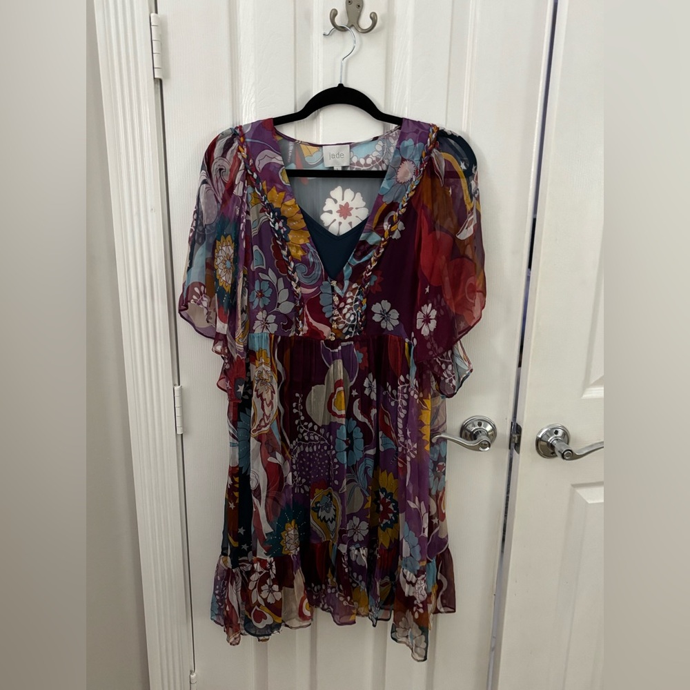 Johnny Was Multicolor Floral Mini Dress